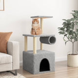 Muebles de gato de Vidaxl con postes de rascado de sisal 109.5 cm de gris claro