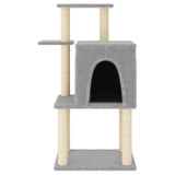 Muebles de gato de Vidaxl con postes de rascado de sisal 97 cm de gris claro