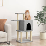 Muebles de gato de Vidaxl con postes de rascado de sisal 97 cm de gris claro