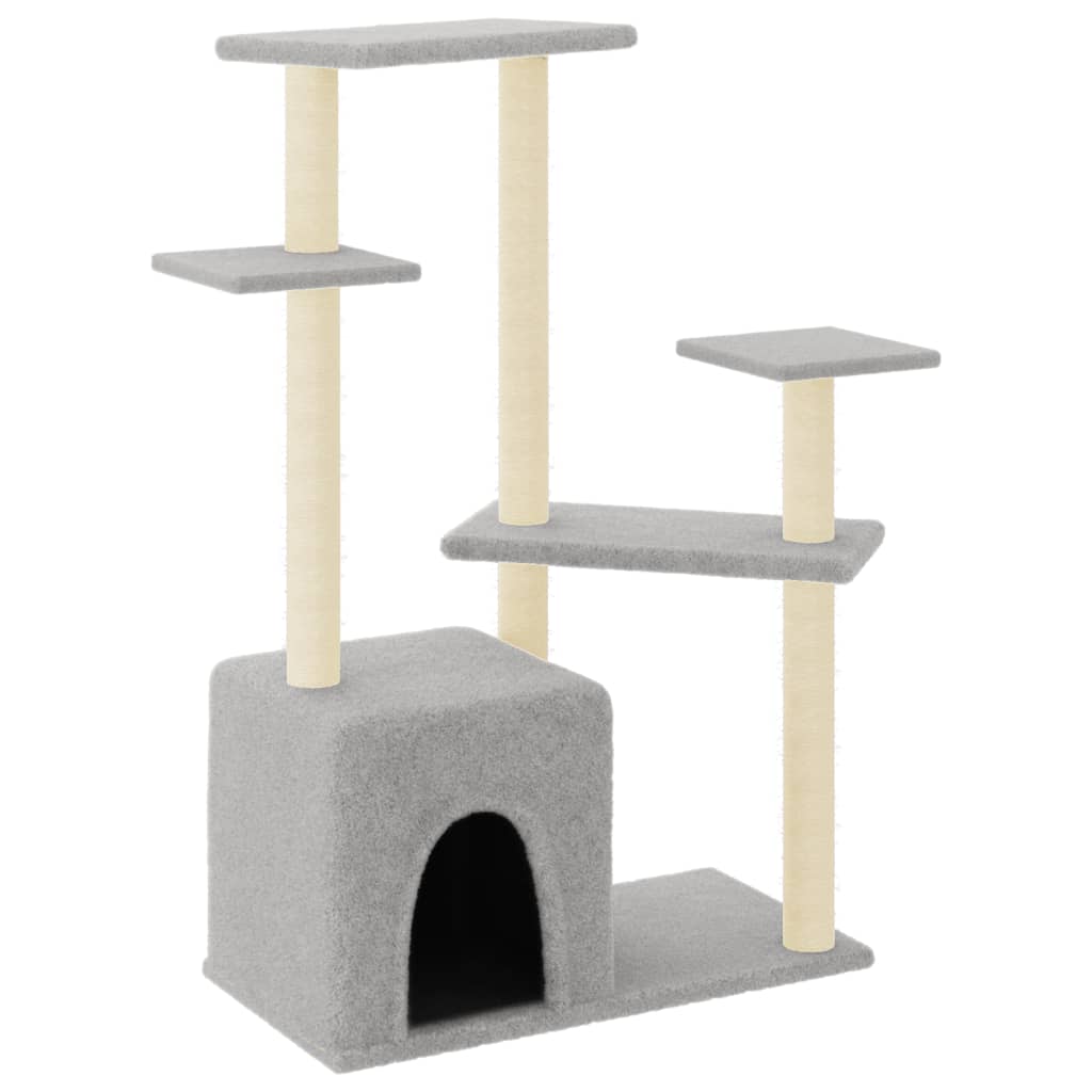 Vidaxl Cat Meubles avec Sisal Scratch Posts 107,5 cm Gris clair