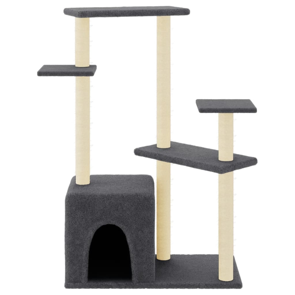 Vidaxl cat furniture with sisal scratching posts 107.5 cm dark gray