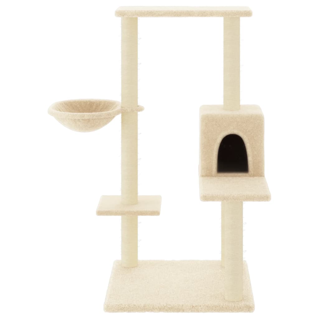 VidaXL cat furniture with sisal scratching posts 95 cm cream -colored