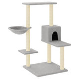 Muebles de gato de Vidaxl con postes de rascado de sisal 95 cm de gris claro