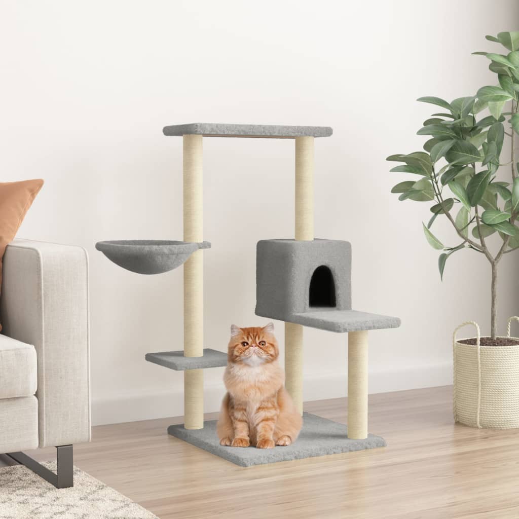 Vidaxl Cat Meubles avec Sisal Scratch Posts 95 cm Gris clair