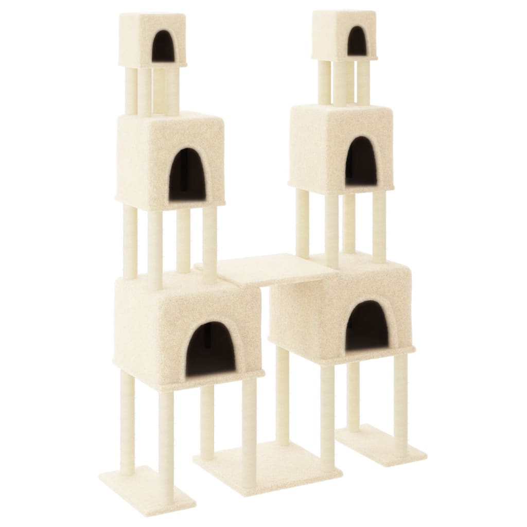 Vidaxl Cat Furniture with Sisal Scratch Posts 199 cm Crème -Colored