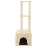 Vidaxl cat furniture with sisal scratching posts 133.5 cm cream -colored