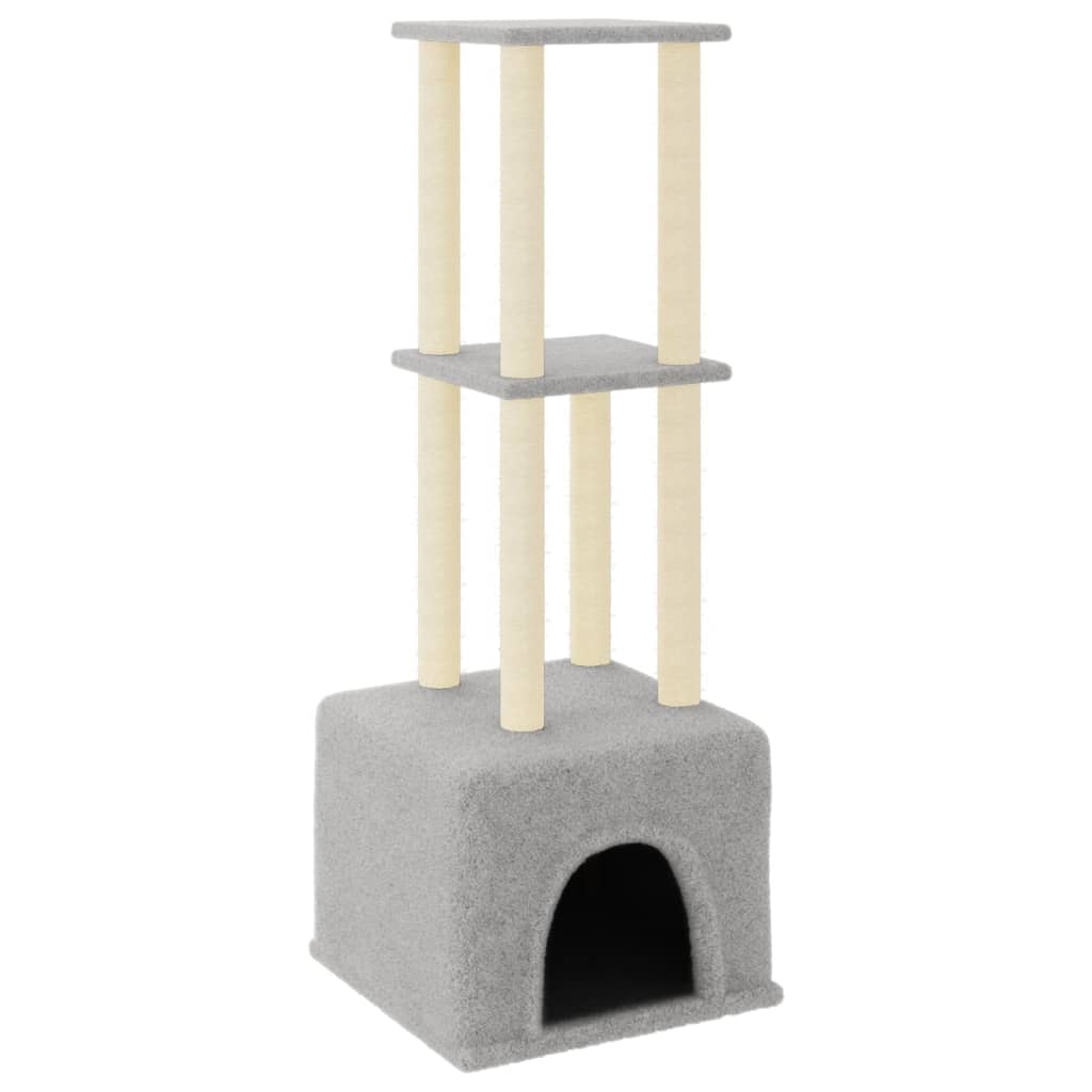 Vidaxl Cat Meubles avec Sisal Scratch Posts 133,5 cm Gris clair