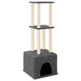 Vidaxl cat furniture with sisal scratching posts 133.5 cm dark gray