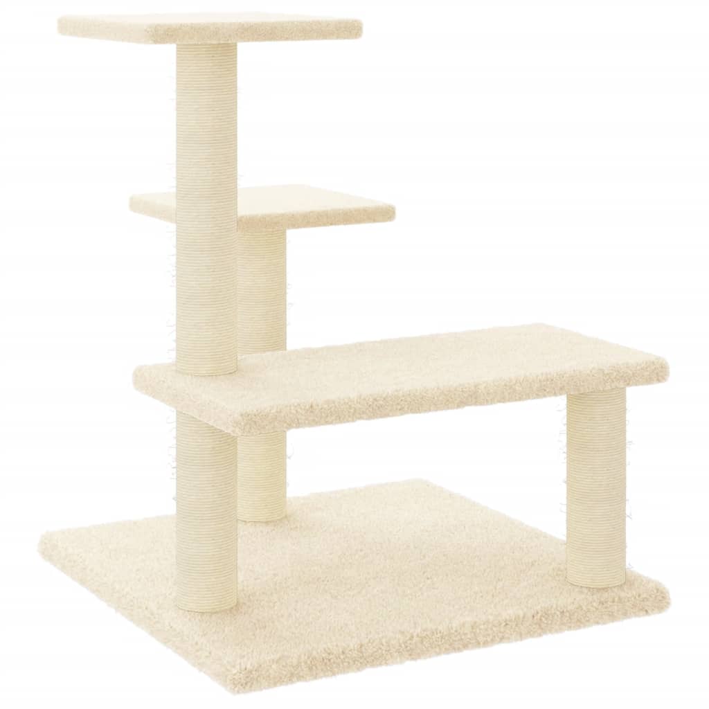 Vidaxl kattemøbler med sisal skrabe stolper 61 cm creme -farvet