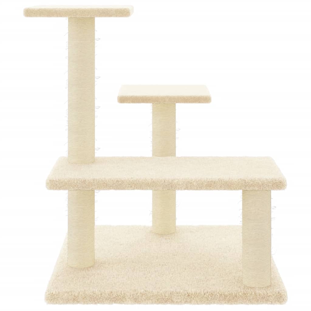 Vidaxl kattemøbler med sisal skrabe stolper 61 cm creme -farvet