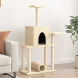 Vidaxl cat furniture with sisal scratching posts 122 cm cream -colored