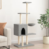 Vidaxl cat furniture with sisal scratching posts 145 cm light gray