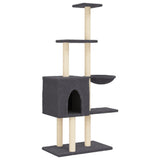 Vidaxl cat furniture with sisal scratching posts 145 cm dark gray