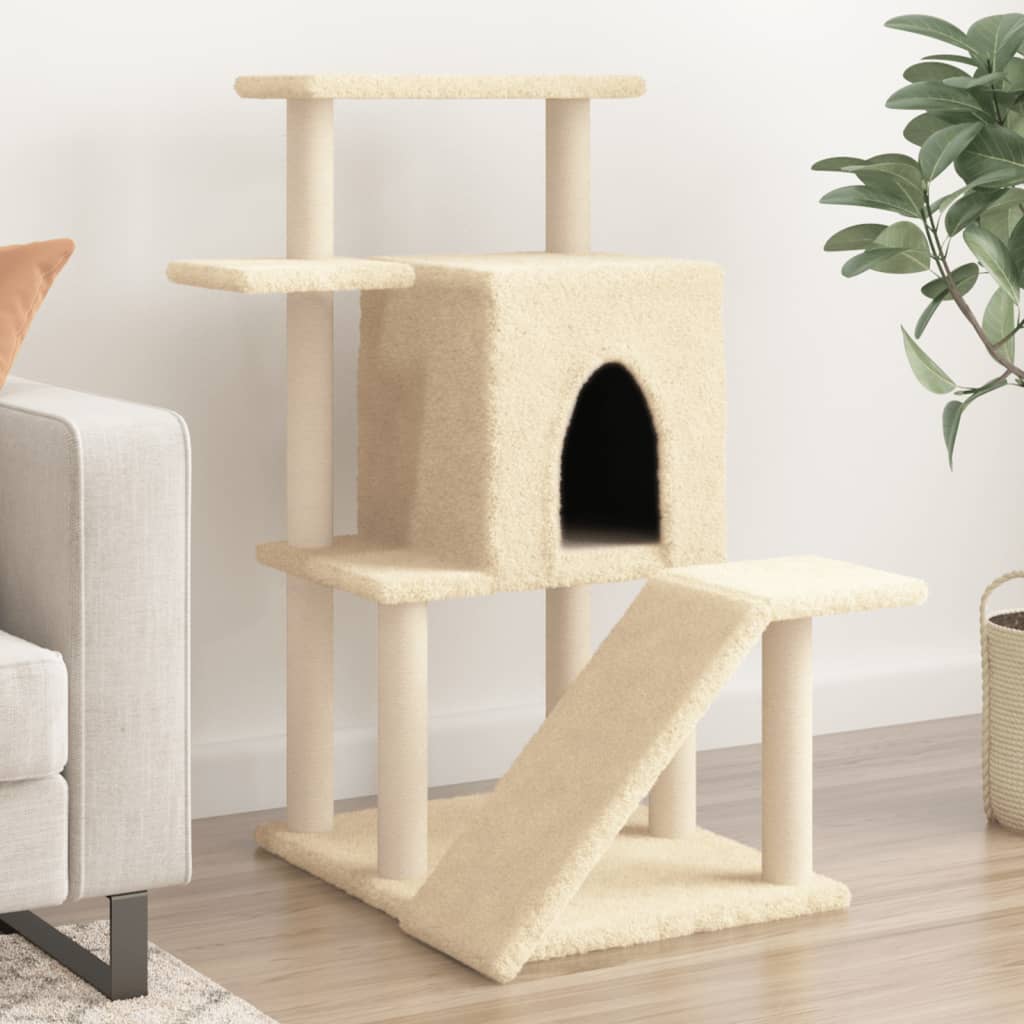 Vidaxl Cat Furniture avec Sisal Scratch Posts 97 cm Crème -Colored