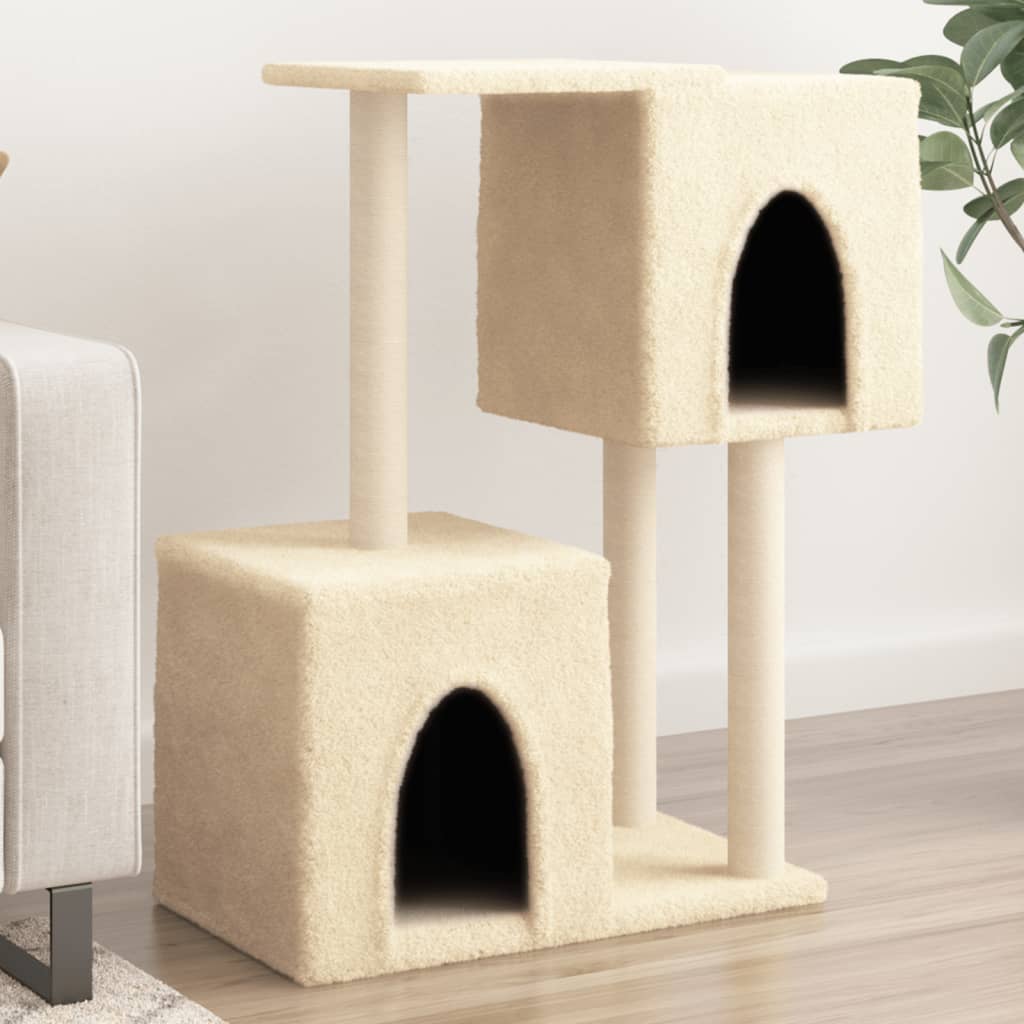 Vidaxl cat furniture with sisal scratching posts 86 cm cream -colored