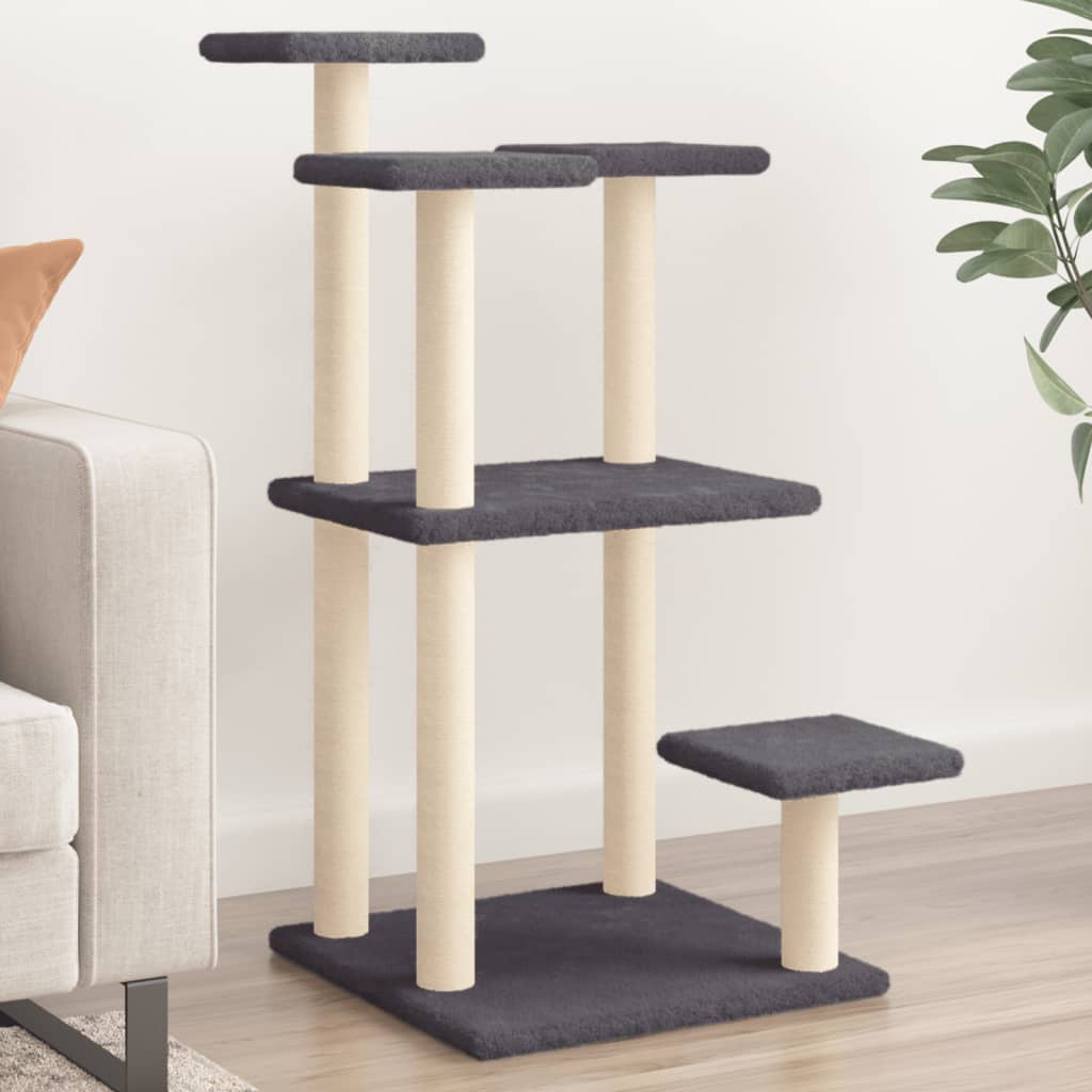 Vidaxl scratching posts with platforms 98.5 cm dark gray