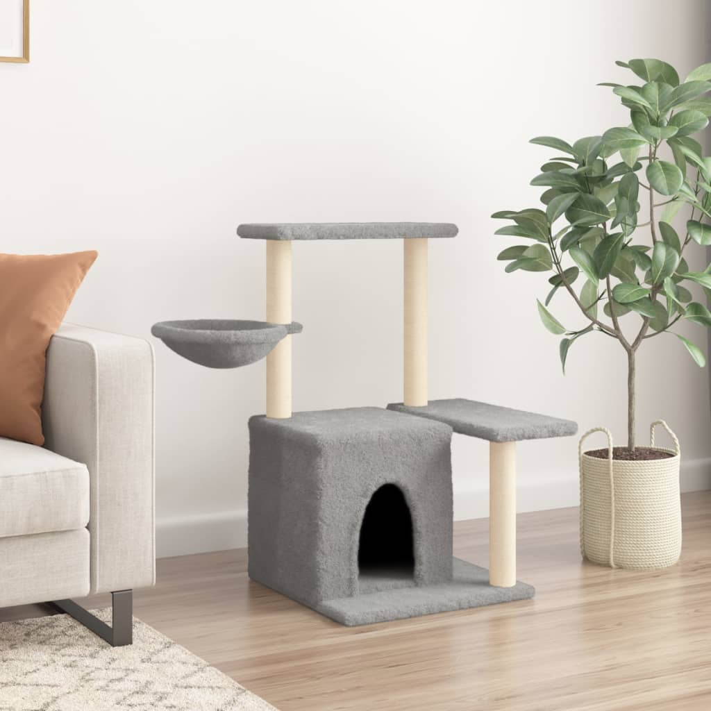 Vidaxl Cat Meubles avec Sisal Scratch Posts 83 cm Gris clair