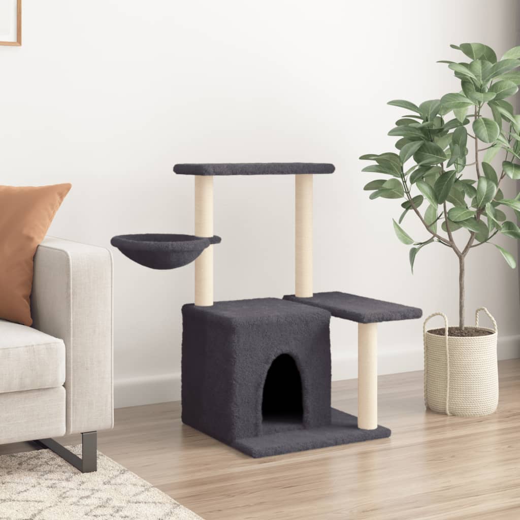 Vidaxl Cat Meubles avec Sisal Scratch Posts 83 cm Gris foncé