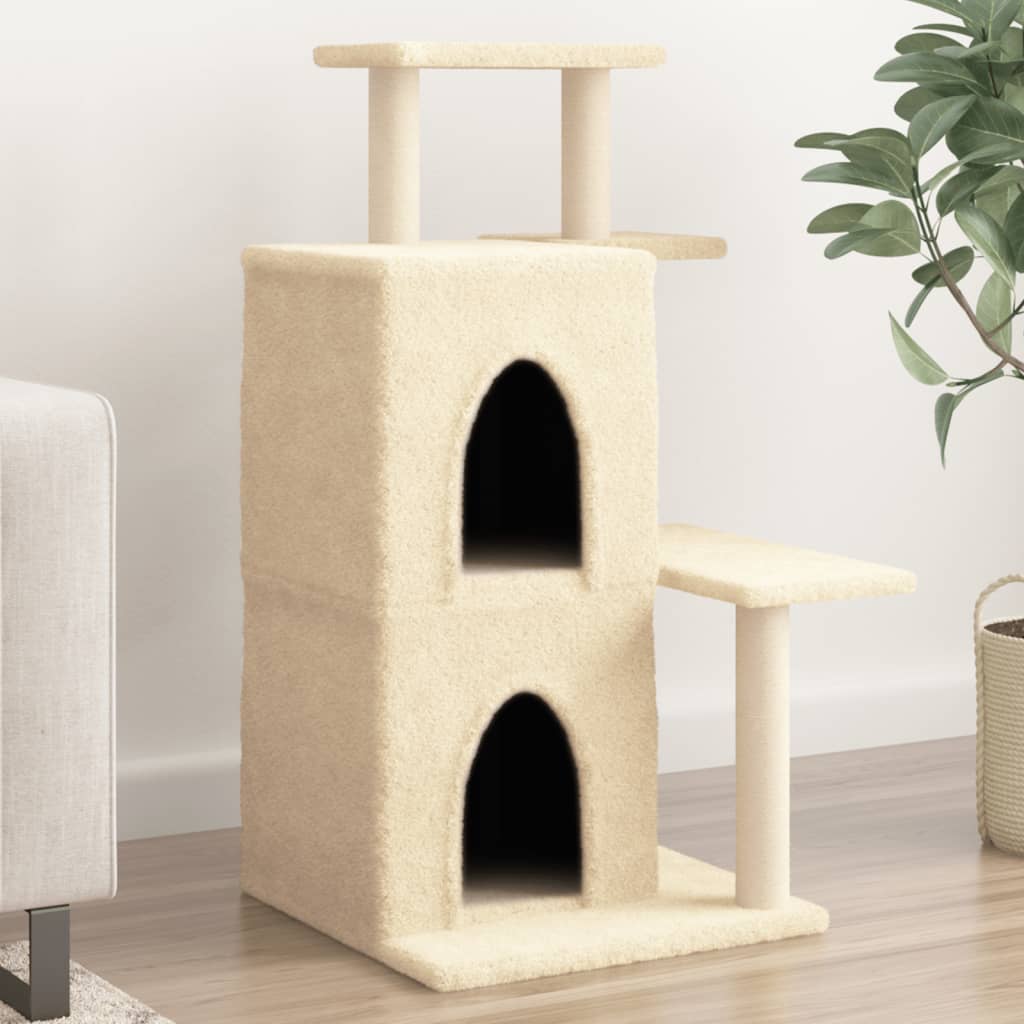 Vidaxl Cat Furniture avec Sisal Scratch Posts 97 cm Crème -Colored