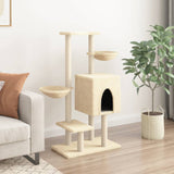 VidaXL cat furniture with sisal scratching posts 117 cm cream -colored