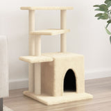 Vidaxl cat furniture with sisal scratching posts 83.5 cm cream -colored