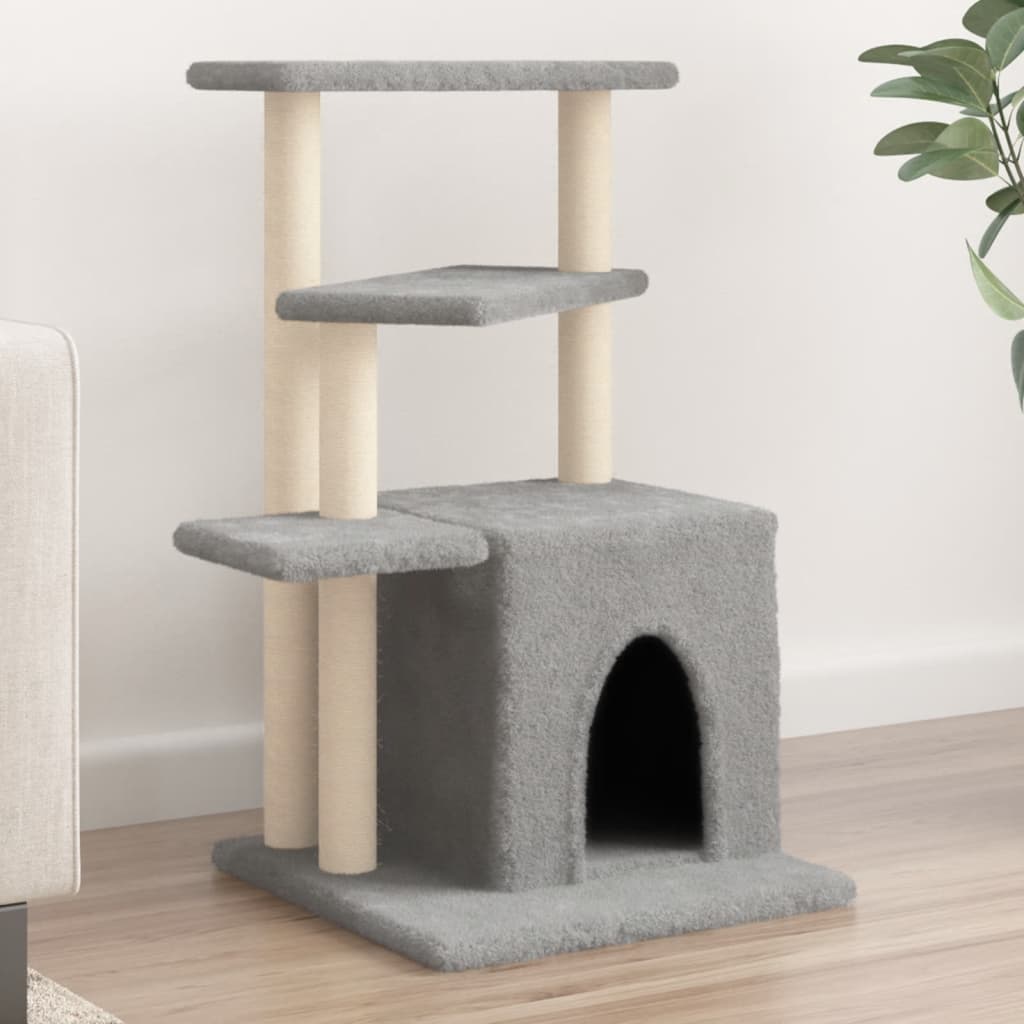 Vidaxl Cat Meubles avec Sisal Scratch Posts 83,5 cm Gris clair