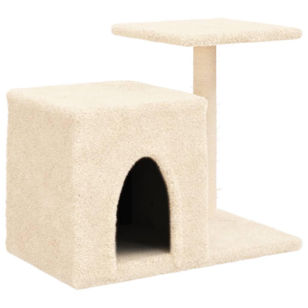 Muebles de gato de Vidaxl con postes de rascado de sisal 50.5 cm de crema