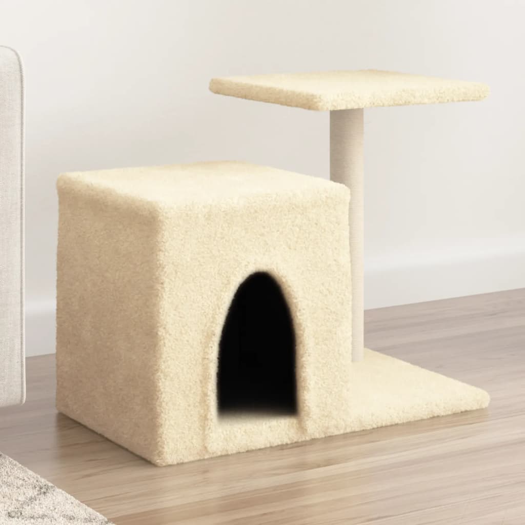 Muebles de gato de Vidaxl con postes de rascado de sisal 50.5 cm de crema