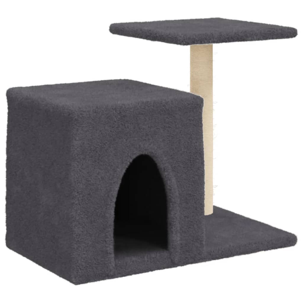 Muebles de gato de Vidaxl con postes de rascado de sisal 50.5 cm de gris oscuro