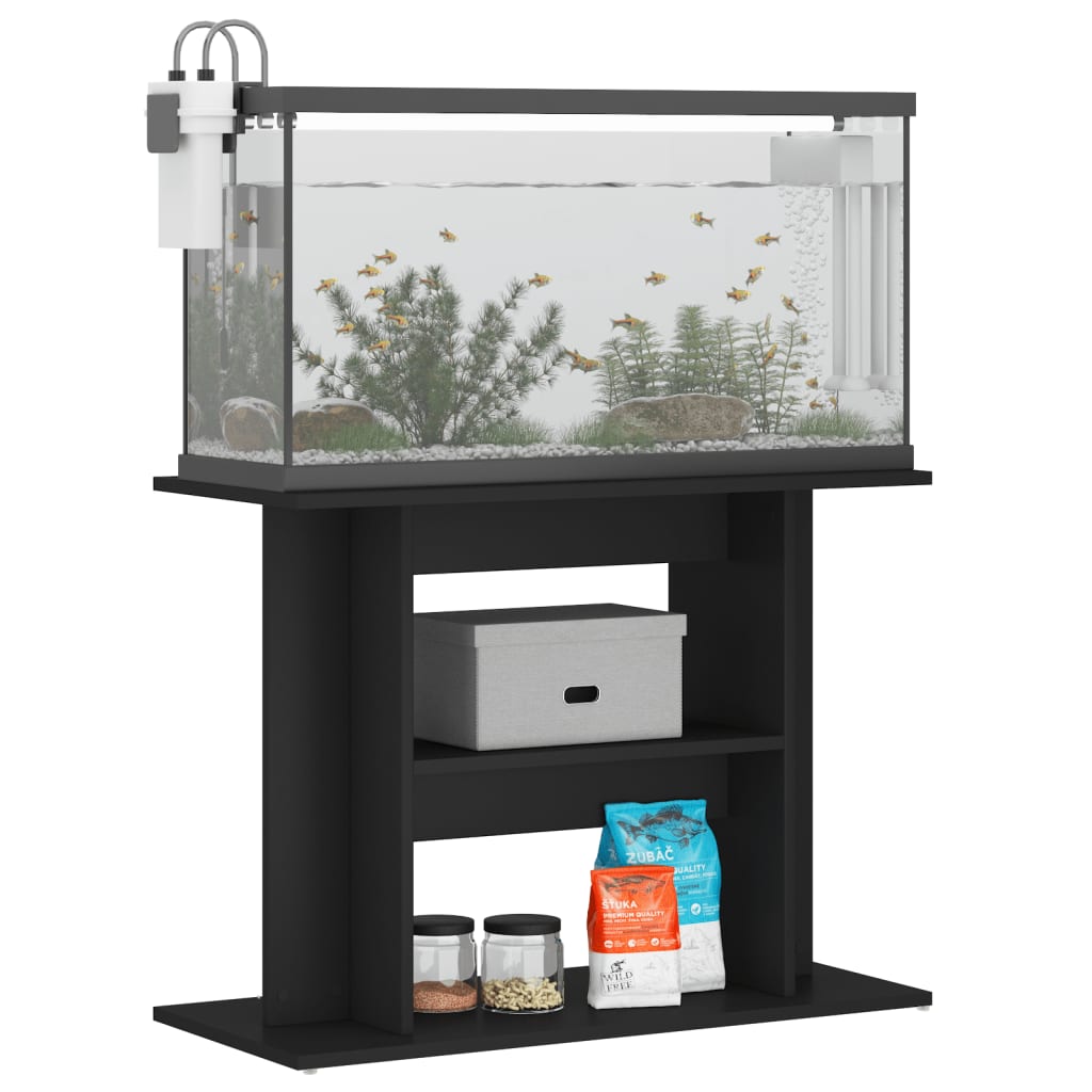 Vidaxl Aquarium Standard 80x35x60 cm verarbeitetes Holzschwarz