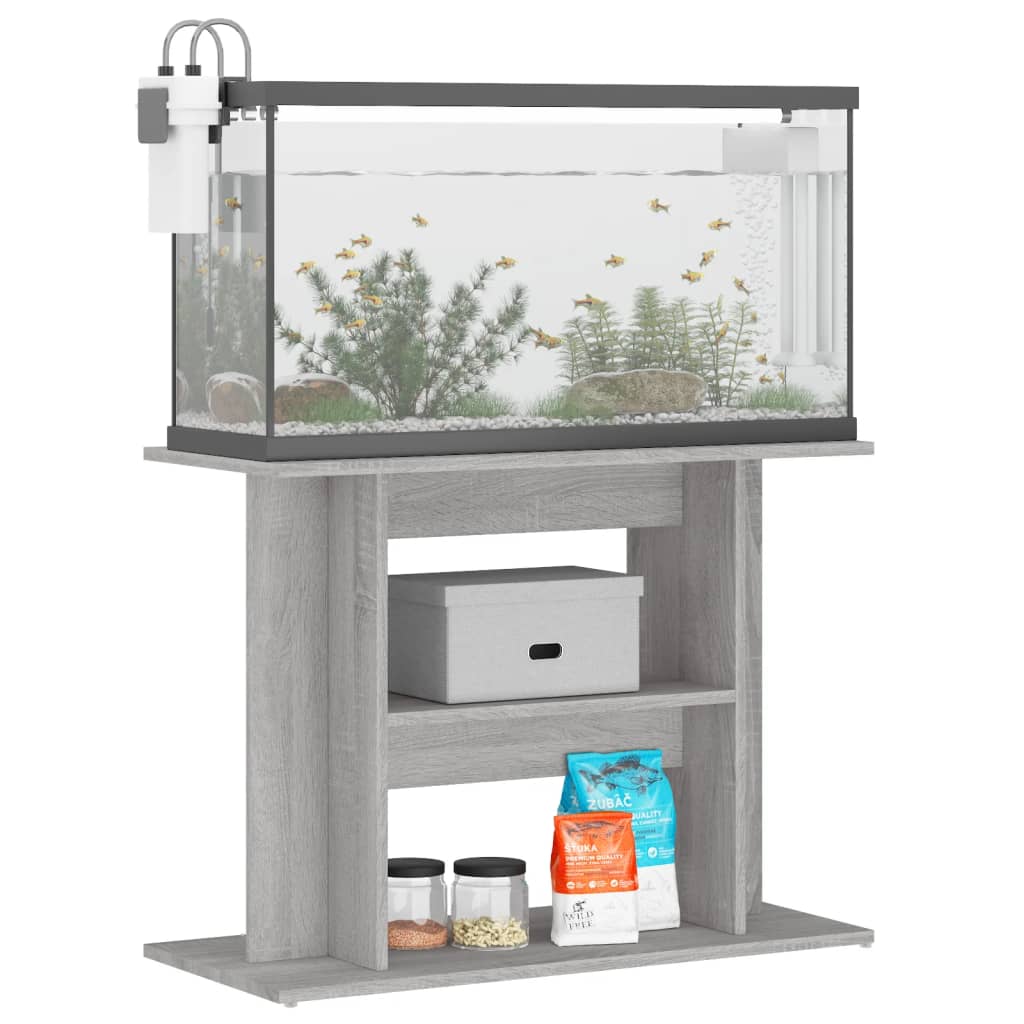 Vidaxl Aquarium Standard 80x35x60 cm Predelani les Betongrijs