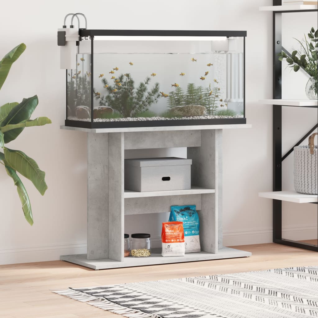 Vidaxl Aquarium Standard 80x35x60 cm Predelani les Betongrijs