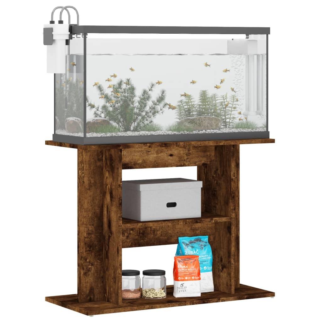 Vidaxl Aquarium Standard 80x35x60 cm Property Wood Røget eg Farvet