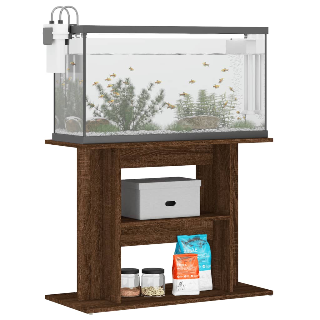 VidaXL Aquarium Standard 80x35x60 cm processed wood brown oak color