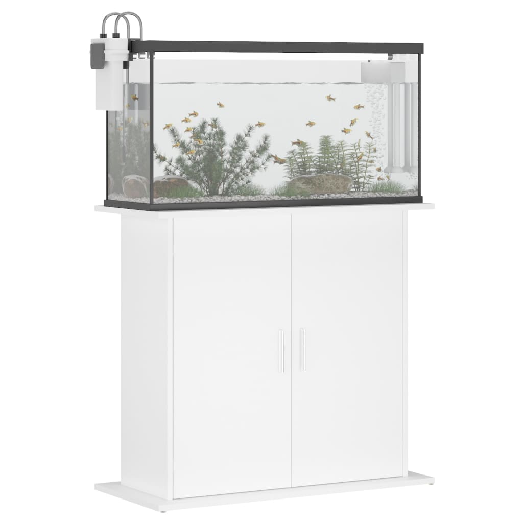 Estándar de Aquarium Vidaxl 81x36x73 cm de madera procesada blanca