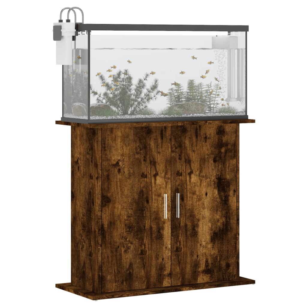 VIDAXL Aquarium Standard 81x36x73 cm verarbeitetes Holz gefärbt Eiche gefärbt