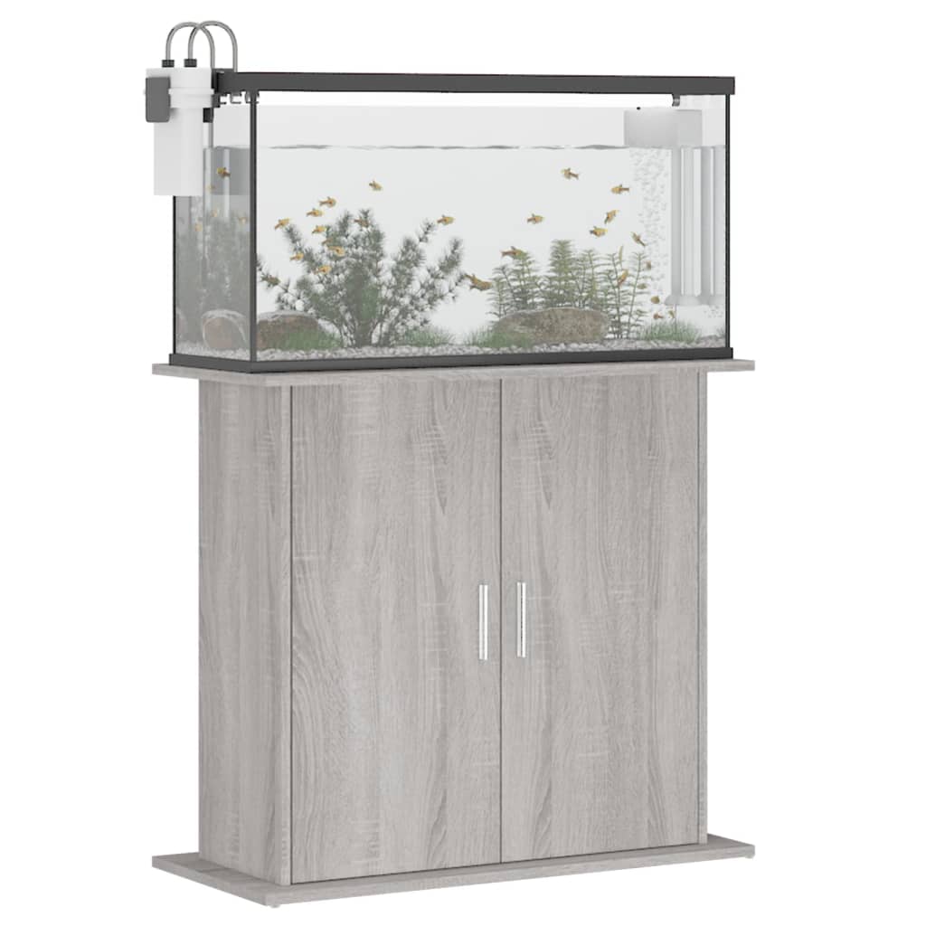 Vidaxl Aquarium Standard 81x36x73 cm Zpracované dřevo šedý sonoma dub