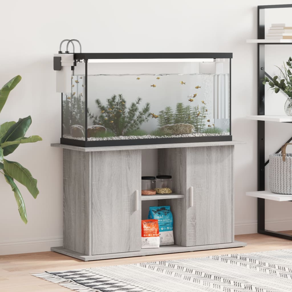 VIDAXL Aquarium Standard 101x41x58 cm Behandlet tre grå Sonoma eik