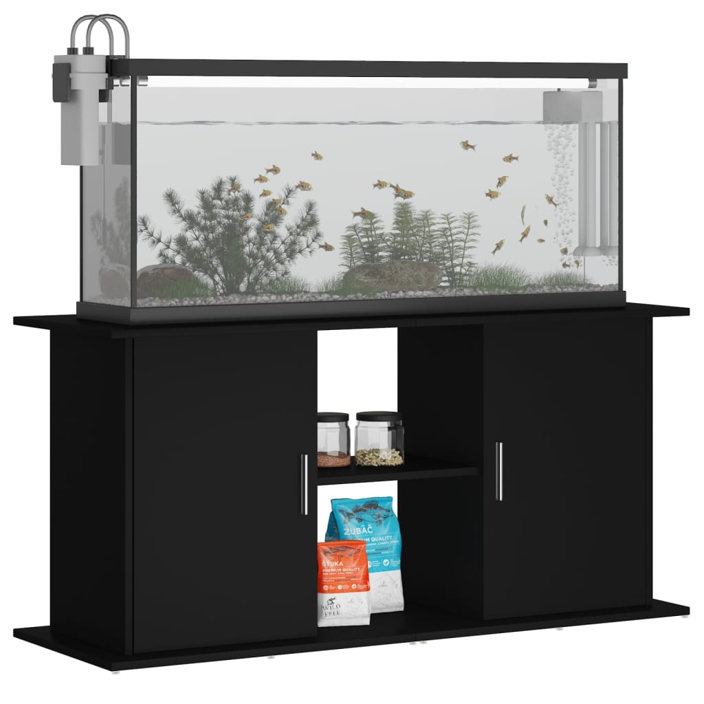 Vidaxl Aquarium Standard 121x41x58 cm Forarbejdet træ sort