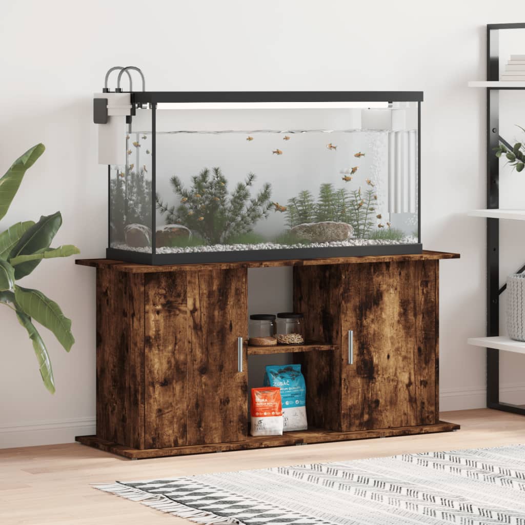 VIDAXL Aquarium Standard 121x41x58 cm Behandlet tre røkt eikefarge