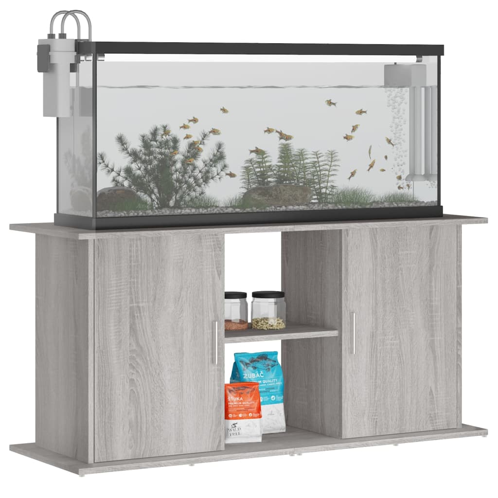 Vidaxl Aquarium Standard 121x41x58 cm Processed Wood Gray Sonoma Oak