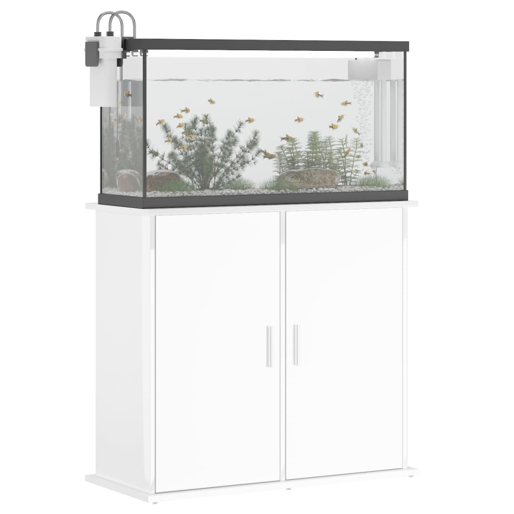 Vidaxl Aquarium Standard 81x36x73 cm predelana lesa visoko sijaj bela