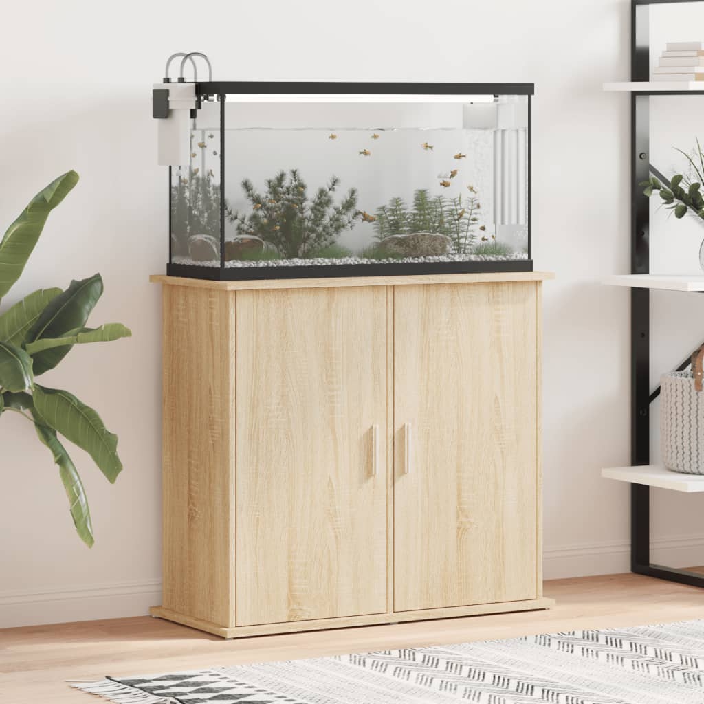 Vidaxl Aquarium Standard 81x36x73 cm Forarbejdet træ sonoma eg Farvet