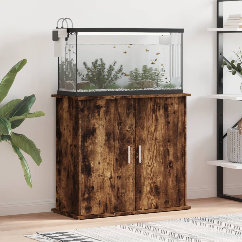 Estándar de Aquarium Vidaxl 81x36x73 cm de madera procesada de roble topado