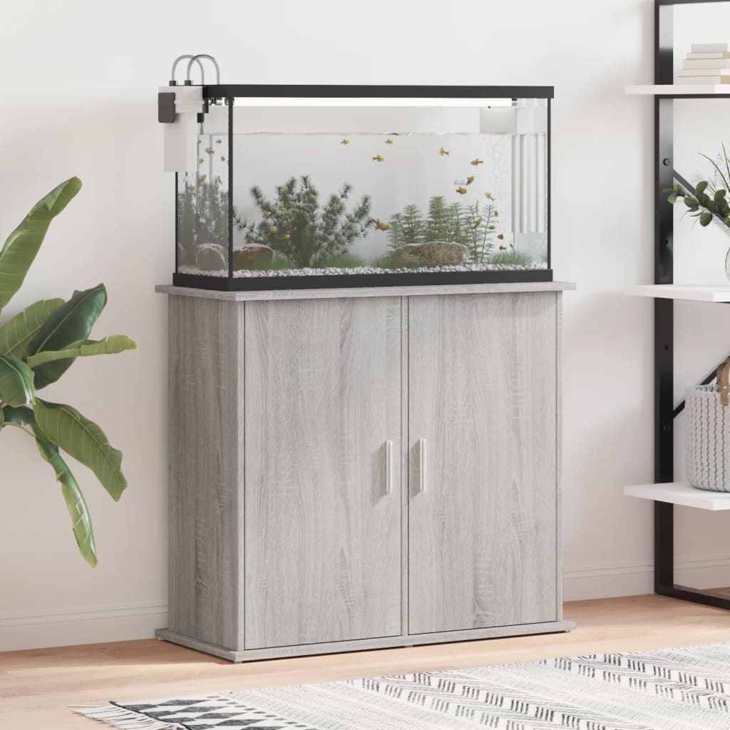 Vidaxl Aquarium Standard 81x36x73 cm Processus en bois Grey Sonoma Oak