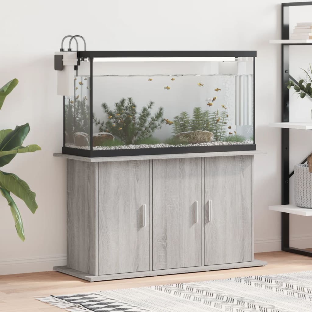 Vidaxl Aquarium Standard 101x41x58 cm bearbetad trägrå sonoma ek