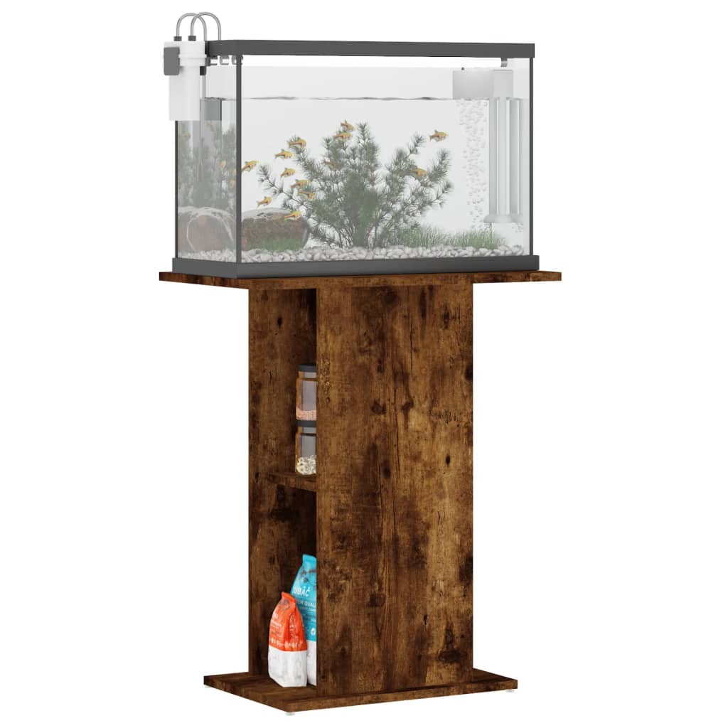 VIDAXL Aquarium Standard 60,5 x 36 x 72,5 cm verarbeiteter Holzgeräuchchen -Eiche