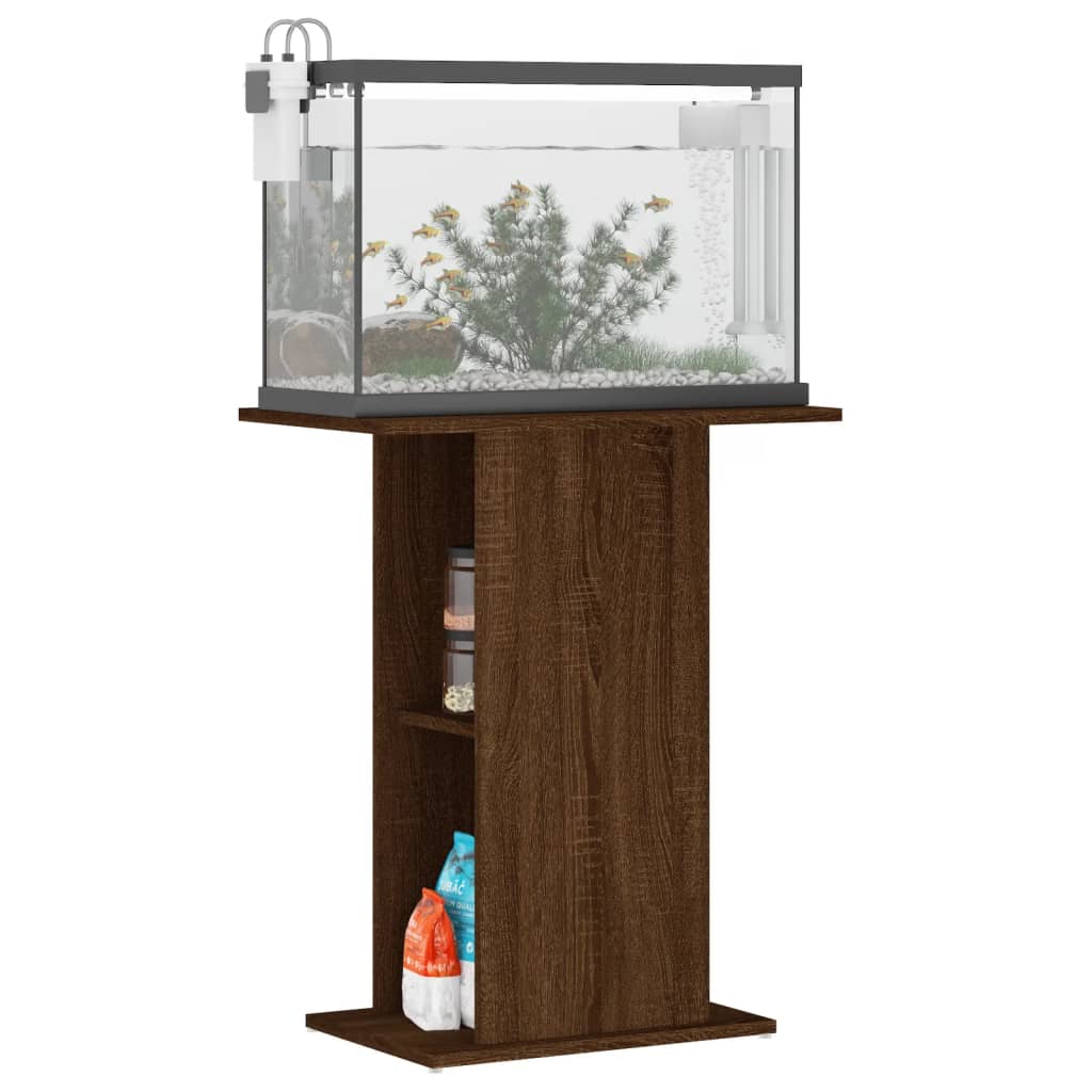 Vidaxl Aquarium Standard 60,5x36x72.5 cm przetworzony drewniany brązowy kolor dębowy