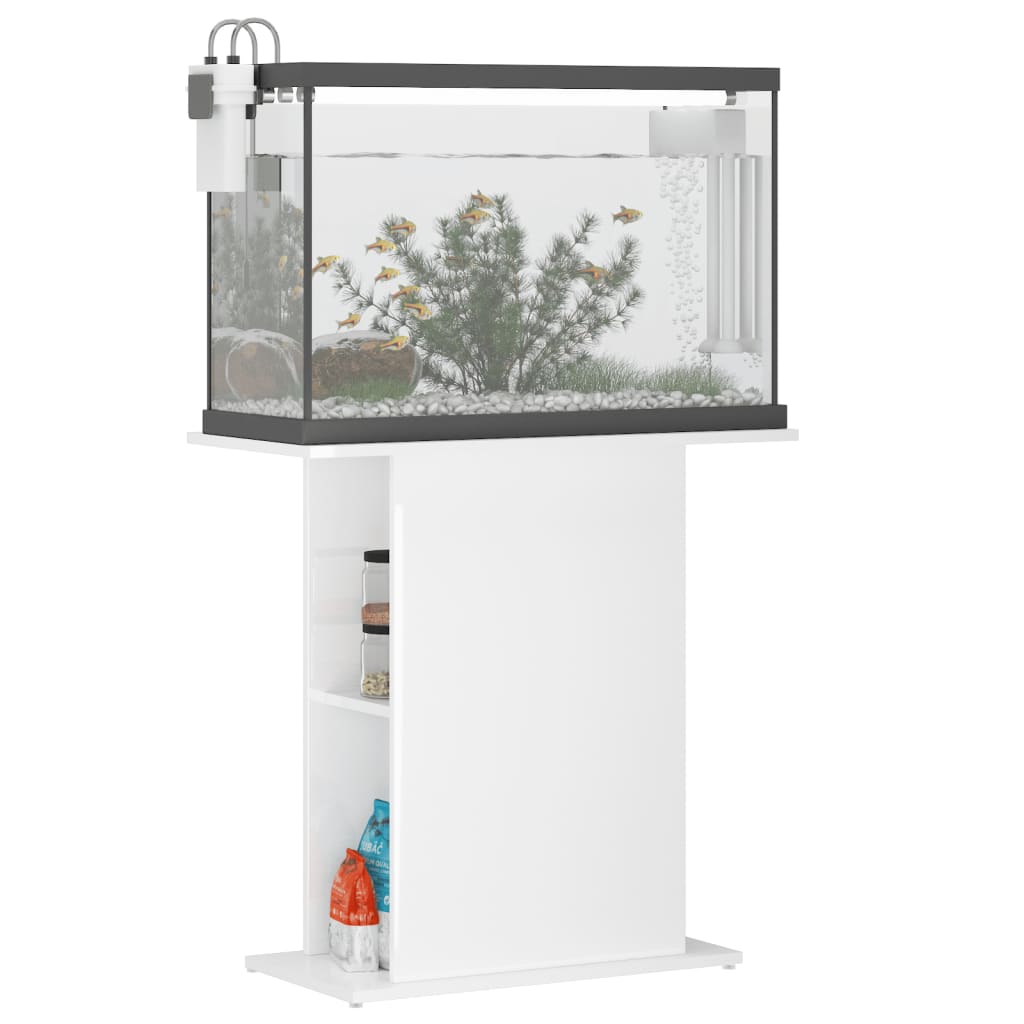 Vidaxl Aquarium Standard 75x36x72.5 cm verschafft Holz héich Glanz wäiss