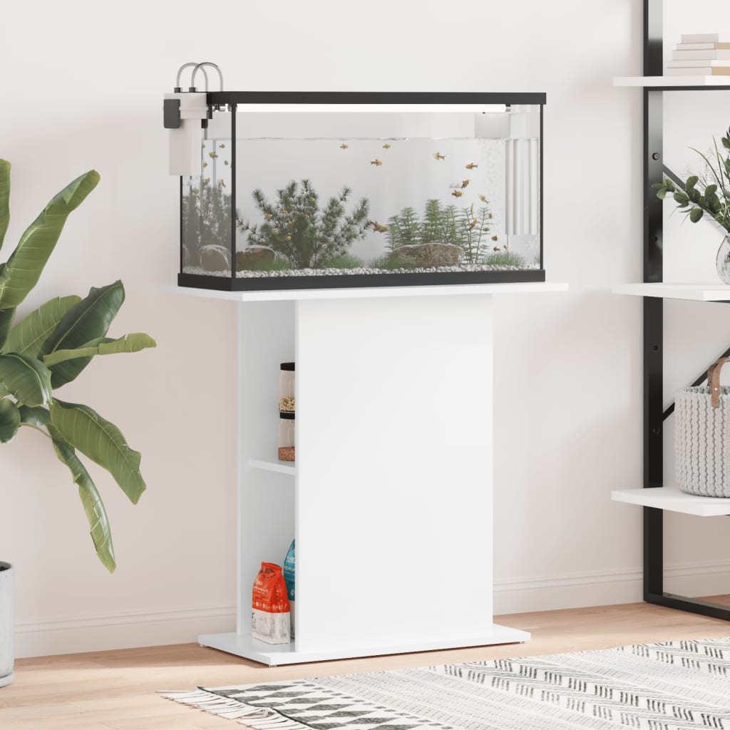 Vidaxl Aquarium Standard 75x36x72,5 cm Zpracované dřevo vysoký lesk bílý